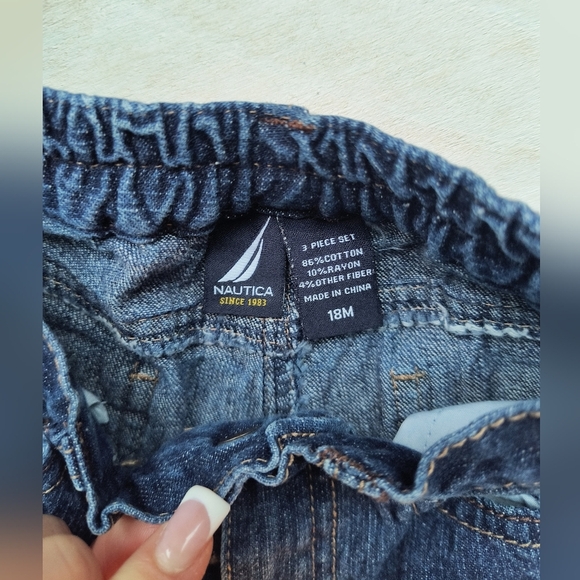 Nautica Baby Boy Denim Wide Leg Jeans Blue Size 18 Months - Picture 2 of 5